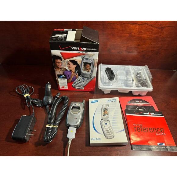 Samsung Flip Phone SCH-A670 Verizon Get It Now Camera Phone W/Box & Accessories - Picture 1 of 11